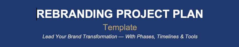 Rebranding Project Plan Template